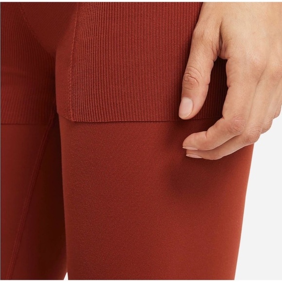 Nike Yoga Lux Jumpsuit Jumper Layered 7/8 Training Size XS rust orange red - Picture 3 of 13